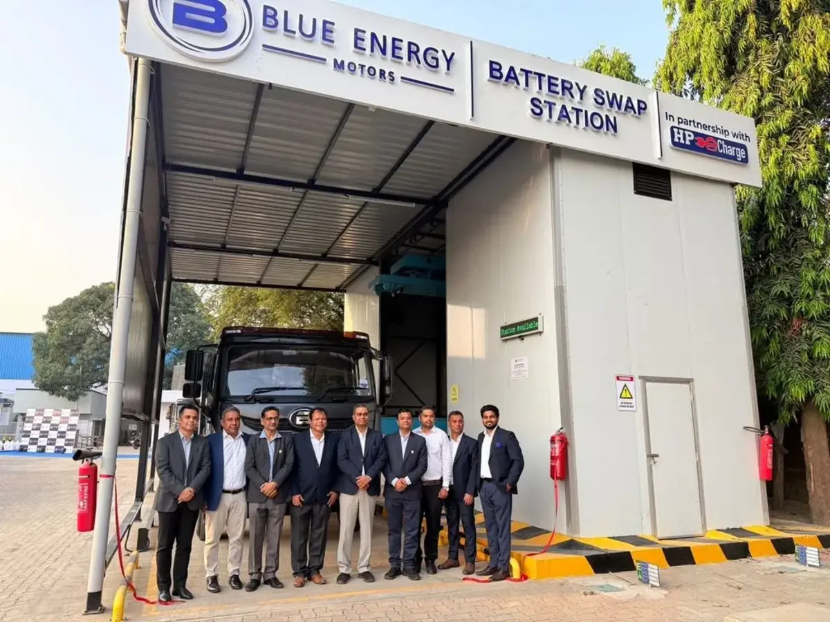 Blue Energy Motors & HPCL Launch New Electric Truck Battery Swapping Station Bhiwandi