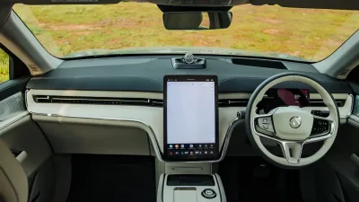Volvo EX90 interior with central touchscreen and premium cabin