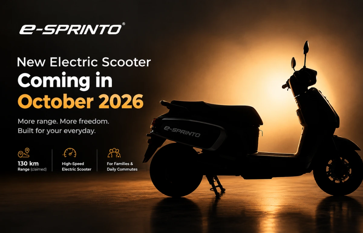 e-SPRINTO New Electric Scooter Launch in October 2026: 130 km Range, Expected Price, Features and What to Expect